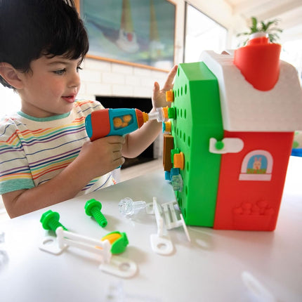 Learning Resources Design & Drill Bolt Buddies Barn, Farm Toy Playset with Farmer, STEM Construction Toys for Preschoolers, Construction Toy Gift for 3+ Boys and Girls, Kids Gift Ages 3 4 5+
