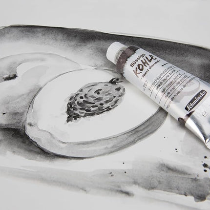 Schmincke - Liquid Charcoal, set, 3 x 5 ml, 18 758 097, for charcoal painting, charcoal drawing and underpainting, vegan