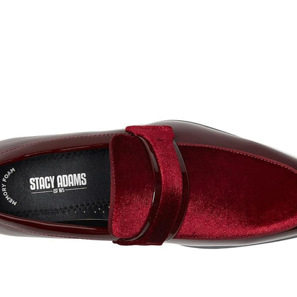Mocasines Stacy Adams Spratley Saddle sin cordones para hombre, Borgoña, 9.5