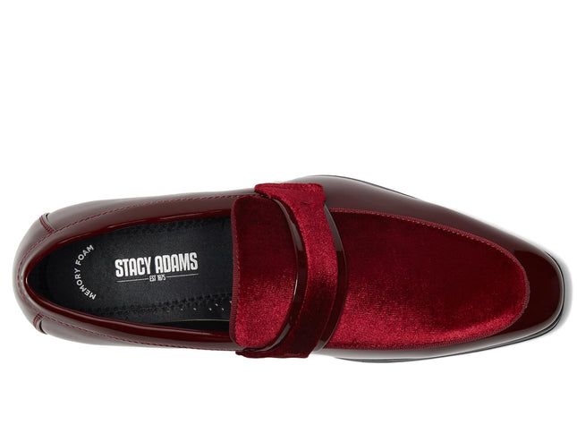 Mocasines Stacy Adams Spratley Saddle sin cordones para hombre, Borgoña, 9.5