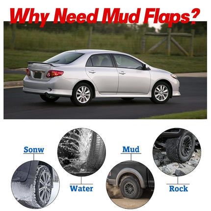 BDFHYK Mud Flaps Splash Guards 4PCS Front & Rear Side Mud Guards Compatible with Toyota Corolla 2009-2013 (Sedan Only) 10th gen