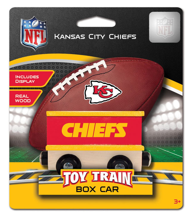 MasterPieces NFL Kansas City Chiefs Real Wood Toy Train Boxcar, 6.5" x 5.5" x 2"