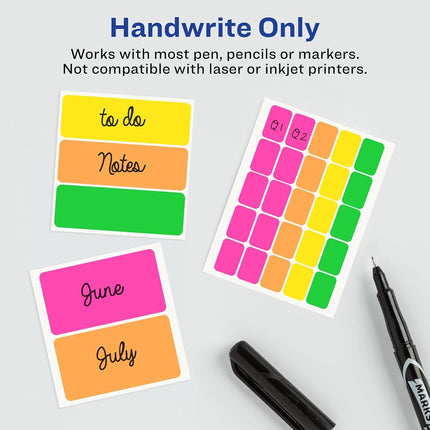Rectangular Removable Color Coding Labels on Small Sheets