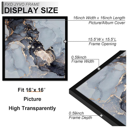 Fxojyvo 16x16 Frame Set of 3 for Picture Photo Poster Square Wall Mount