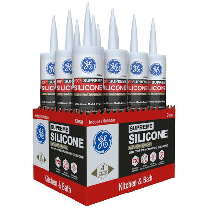 GE Supreme Silicone Caulk for Kitchen & Bathroom -