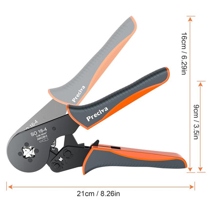 Preciva Ferrule Crimping Tool Kit, Square Crimping Tools, Ratchet Jaw Wire Crimping Pliers for AWG 28-5 with 1200 PCS Terminal Connector Sleeves