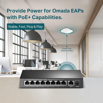 TP-Link 9 Port Fast Ethernet 10/100Mbps PoE Switch | 8 PoE+ Ports @65W | Sturdy Metal w/Shielded Ports | Limited Lifetime Protection | Extend Mode | Priority Mode | Isolation Mode (TL-SF1009P)