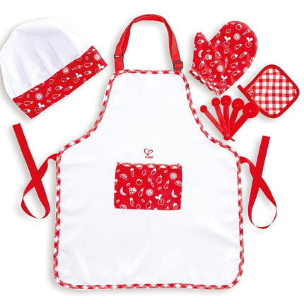 Hape E3162 Chef Pack Dress Up Play Set with Cooking Accessories for Kids, Ages 3+, Red and White