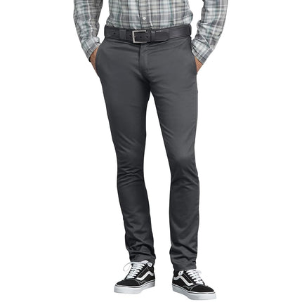 Dickies Mens Skinny Fit Work Pants, Charcoal, 29W x 30L
