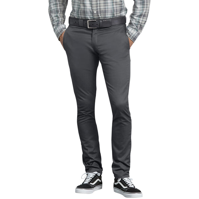 Dickies Mens Skinny Fit Work Pants, Charcoal, 29W 