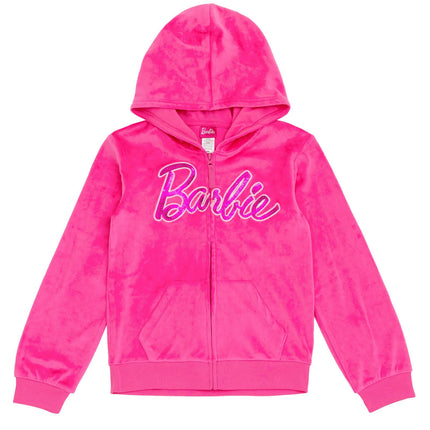 Barbie Velour Matching Family Zip Up Hoodie Pants Outfit Set Newborn to Adult Sizes (Newborn - 2XL), Pink, Medium