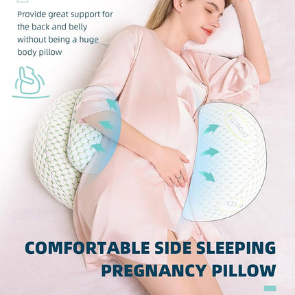 Oternal Pregnancy Pillow for Pregnant Women,Soft Pregnancy Body Pillow,Support for Back, HIPS, Legs,Maternity Pillow with Detachable and Adjustable Pillow Cover