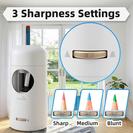 tenwin Fully Automatic Electric Pencil Sharpener for 7-11.5mm Pencils