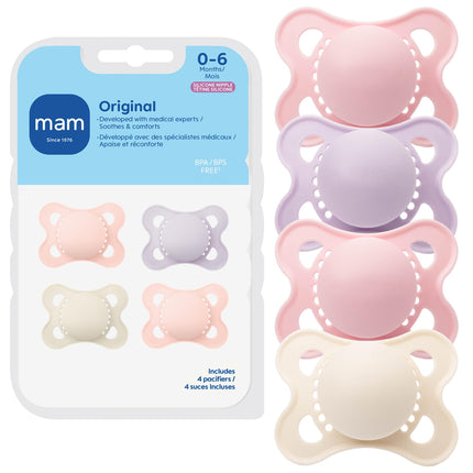 MAM Original Matte Baby Dummy, Binky for Girls 0-6