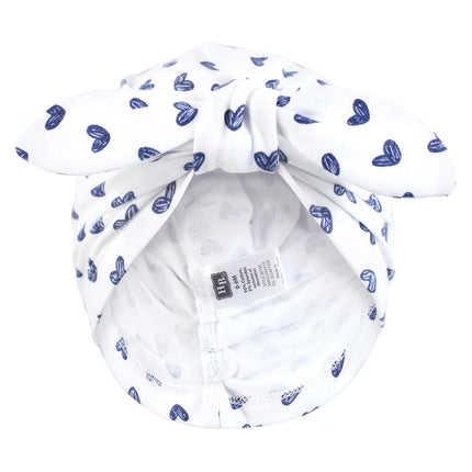 Hudson Baby Infant Girls Turban Cotton Headwraps, 0-24 Months, Flowers and Strawberries, 0-24 Months