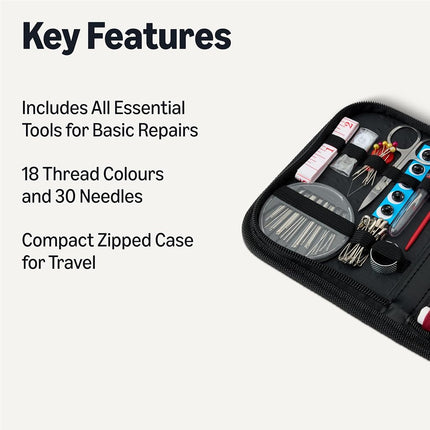 Amazon Basics Portable Travel Sewing Kits, Large, Black