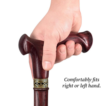 Asterom Walking Cane - Handmade, Ergonomic, Cane for Women - Wooden Walking Sticks for Seniors Women, Unique, Cool (Cherry, 36 Inches)