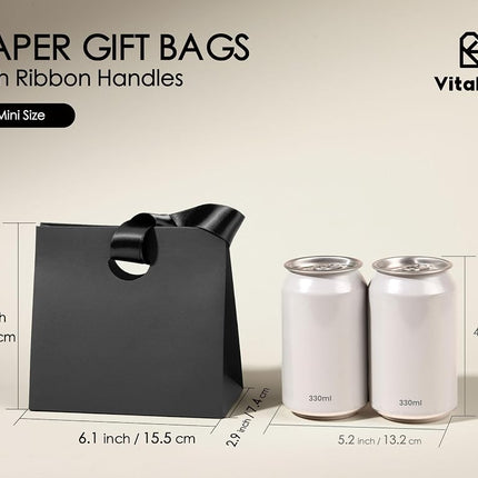 Vitalizart Coloured Mini Gift Bags With Ribbon Handles