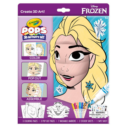 Crayola POPS 3D Frozen Activity Set, Kids Coloring Set & Craft Kit, Includes Stickers & Markers, Frozen Gift for Girls & Boys, 5+