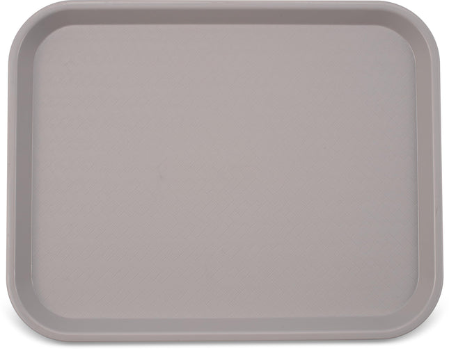 Carlisle FoodService Products Cafe Fast Food Cafeteria Tray with Patterned Surface for Cafeterias, Fast Food, and Dining Room, Plastic, 14" x 18", Gray, (Pack of 12)