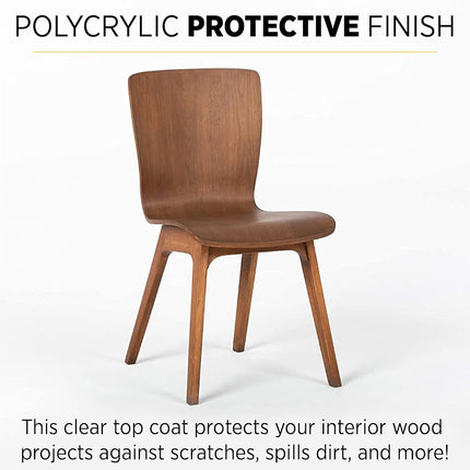 Minwax 64444444 Polycrylic Protective Finish Water Based, Quart, Semi-Gloss