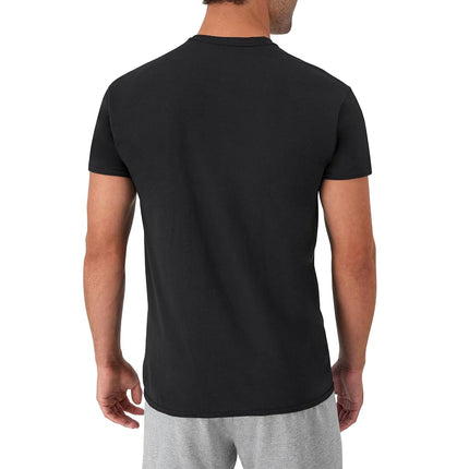 Hanes Men's Cotton, Moisture-Wicking Crew Tee Undershirts, Multi-Packs T-Shirt, Black-7 Pack, Large (Pack of 7)