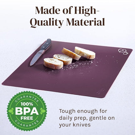 Extra Thick Pastel Flexible Plastic Cutting Board Mats with Food Icons & EZ-Grip Waffle Back, (Set of 6) Dishwasher Safe