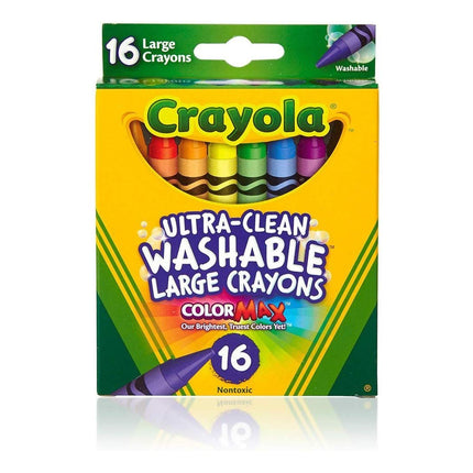 CRAYOLA 52-3281 Large Washable Crayons Assorted Colors 16 Count