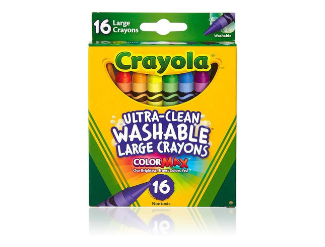 CRAYOLA 52-3281 Large Washable Crayons Assorted Colors 16 Count