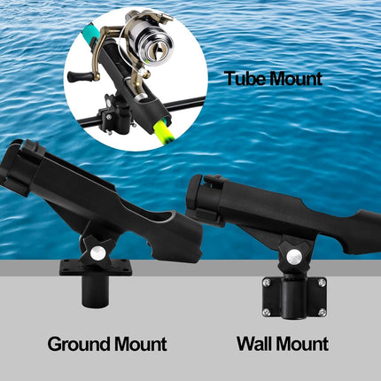 Bekith 2 Pack Adjustable Powerlock Rod Holder with Combo Mount, Black Finish