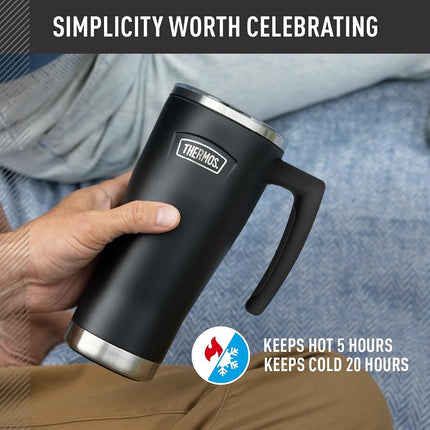 Mug en acier inoxydable granit 18 oz avec couvercle à glissière