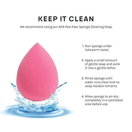 AOA Studio Collection MiNi Makeup Sponge Set Makeup Blender Latex Free and High-definition Set of 6 Makeup Blender For Powder Cream and Liquid, Super Soft Wonder Blender Beauty Cosmetic 3 Tear Drop + 3 Beveled Shape (Pink)…