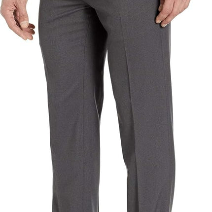 Kenneth Cole REACTION Men's Techni-Cole Mini Check Modern Fit Flat Front Dress Pant, Charcoal, 32Wx32L