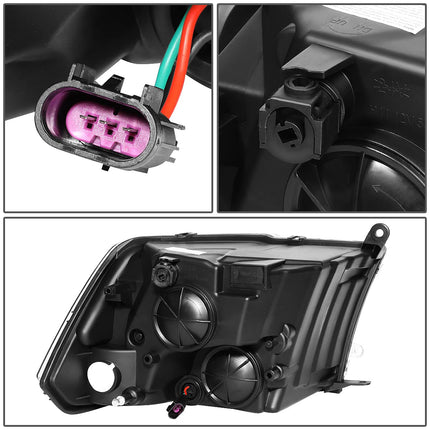 DNA Motoring HL-OH-DR09QUA-BK-AM Faros delanteros ámbar negros compatibles con Ram 1500-5500 de 10-18, aptos para modelos de faros dobles o cuádruples