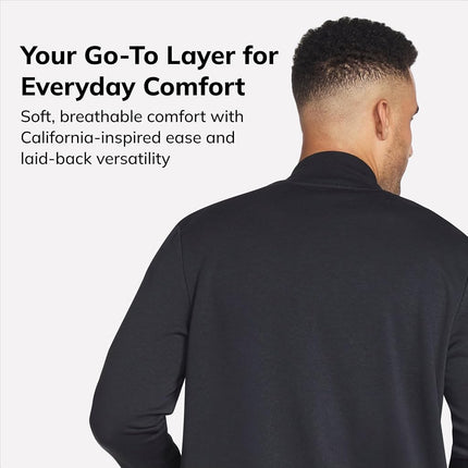 Skechers Men's Cozy Fit Hoodless Hoodie , Black/White, 2XL