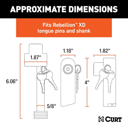 Curt Rebellion XD Tongue and Hitch Lock Set