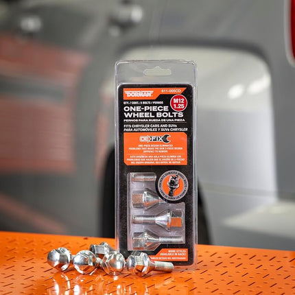 Dorman 611-005 M12-1.25 Wheel Bolt - 19mm Hex, 23mm Thread Length Compatible with Select Chrysler/Dodge/Jeep Models, 5 Pack (OE Fix)
