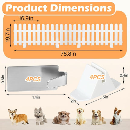 Fiwochic Short Dog Gate 15.75'' High Adjustable Puppy Gate Indoor Folding Pet Door Dog Fence Freestanding Pet Barrier for Doorways Stairs Hallways