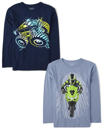 The Children's Place Boys' Long Sleeve Graphic T-S