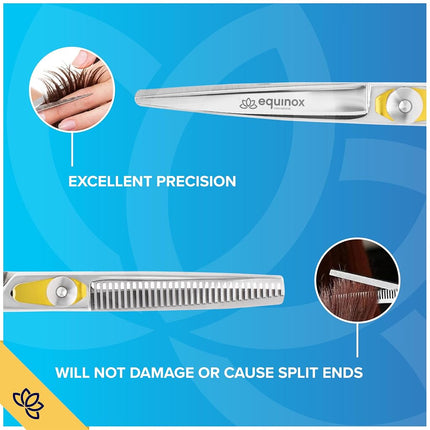 Equinox Professional Razor Edge Series - Hair Cutting and Thinning/Texturizing Scissors/Shears Set - 6.5 - Stainless Steel
