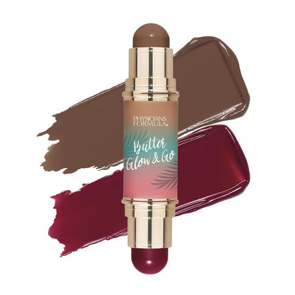 Physicians Formula Butter Glow & Go Multiuse Stick - Ultra-Creamy Formula with Murumuru Butter, Radiant Finish, Cruelty-Free - Beach Bum Plum