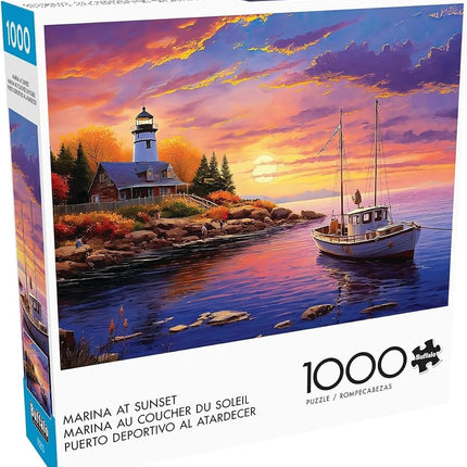 Buffalo Games - Marina at Sunset - 1000 Piece Jigsaw Puzzle for Adults Challenging Puzzle Perfect for Game Nights - Finished Size 26.75 x 19.75
