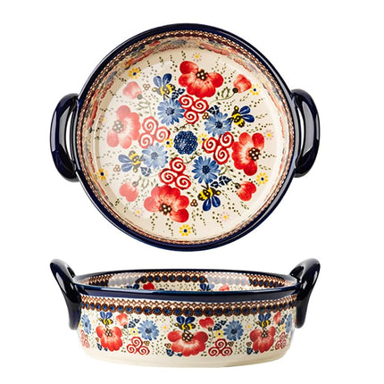 Bicuzat Vintage Flowers Style Ceramic Bakeware Cas