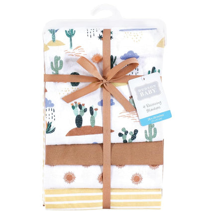 Hudson Baby Unisex Baby Cotton Flannel Receiving Blankets, Fun Desert, One Size