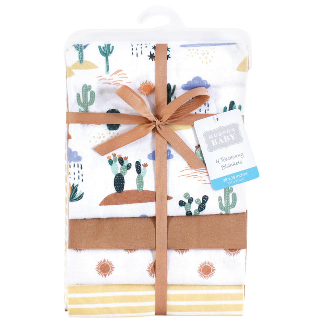 Hudson Baby Unisex Baby Cotton Flannel Receiving Blankets, Fun Desert, One Size