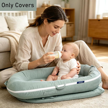 MEXXI Baby Nest Replacement Cover | Premium Quality Cotton Hypoallergenic Lounger Cover (Corduroy Sage Green)