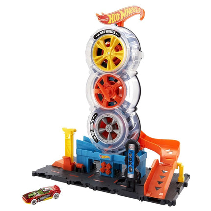 Hot Wheels City Super Twist Tire Shop Playset & Toy Car