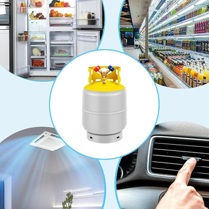 Bouteille de récupération de réfrigérant 30 LB avec vanne en Y 1/4 SAE liquide/vapeur, Bouteille de récupération de réfrigérant AC Fréon réutilisable sans interrupteur à flotteur