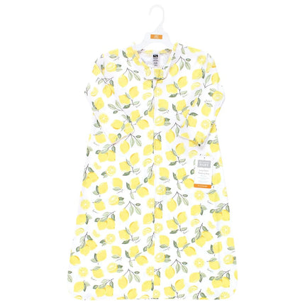 Gigoteuse en Jersey de Coton à Manches Longues Hudson Baby Unisexe pour Bébé, Sac de Couchage, Couverture, Citron, 12-18 Mois