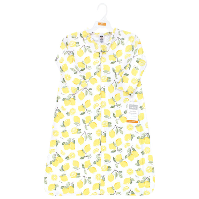 Hudson Baby Saco de Dormir, Manta de Punto de Algodón de Manga Larga Unisex para Bebés, Limón, 12-18 Meses